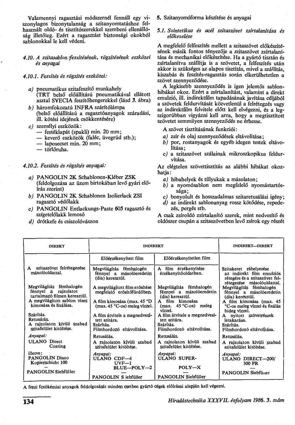 . A szitasablon feszítésének, rögzítésének eszközei és anyagai 4.10