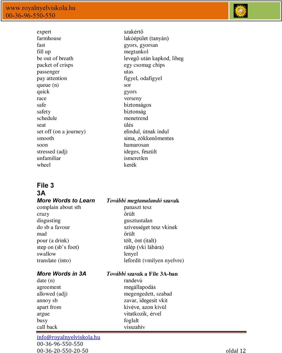 indul sima, zökkenőmentes hamarosan ideges, feszült ismeretlen kerék File 3 3A complain about sth crazy disgusting do sb a favour mad pour (a drink) step on (sb s foot) swallow translate (into)