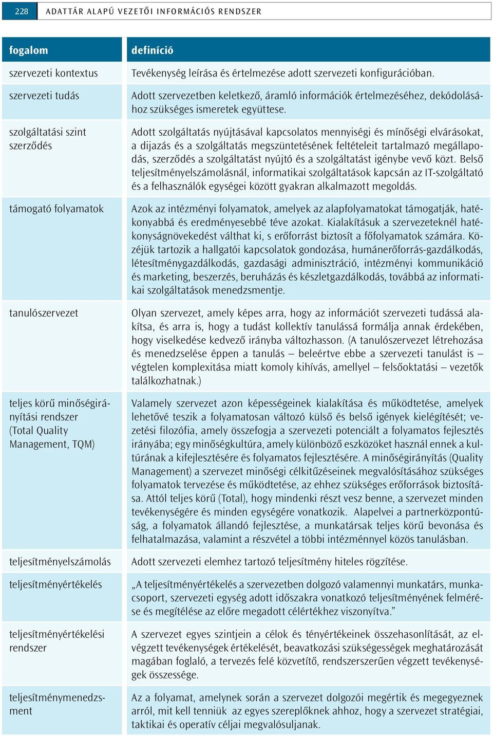 Adott szervezetben keletkező, áramló információk értelmezéséhez, dekódolásához szükséges ismeretek együttese.