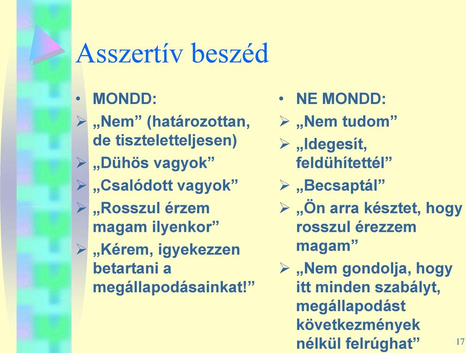 NE MONDD: Nem tudom Idegesít, feldühítettél Becsaptál Ön arra késztet, hogy rosszul