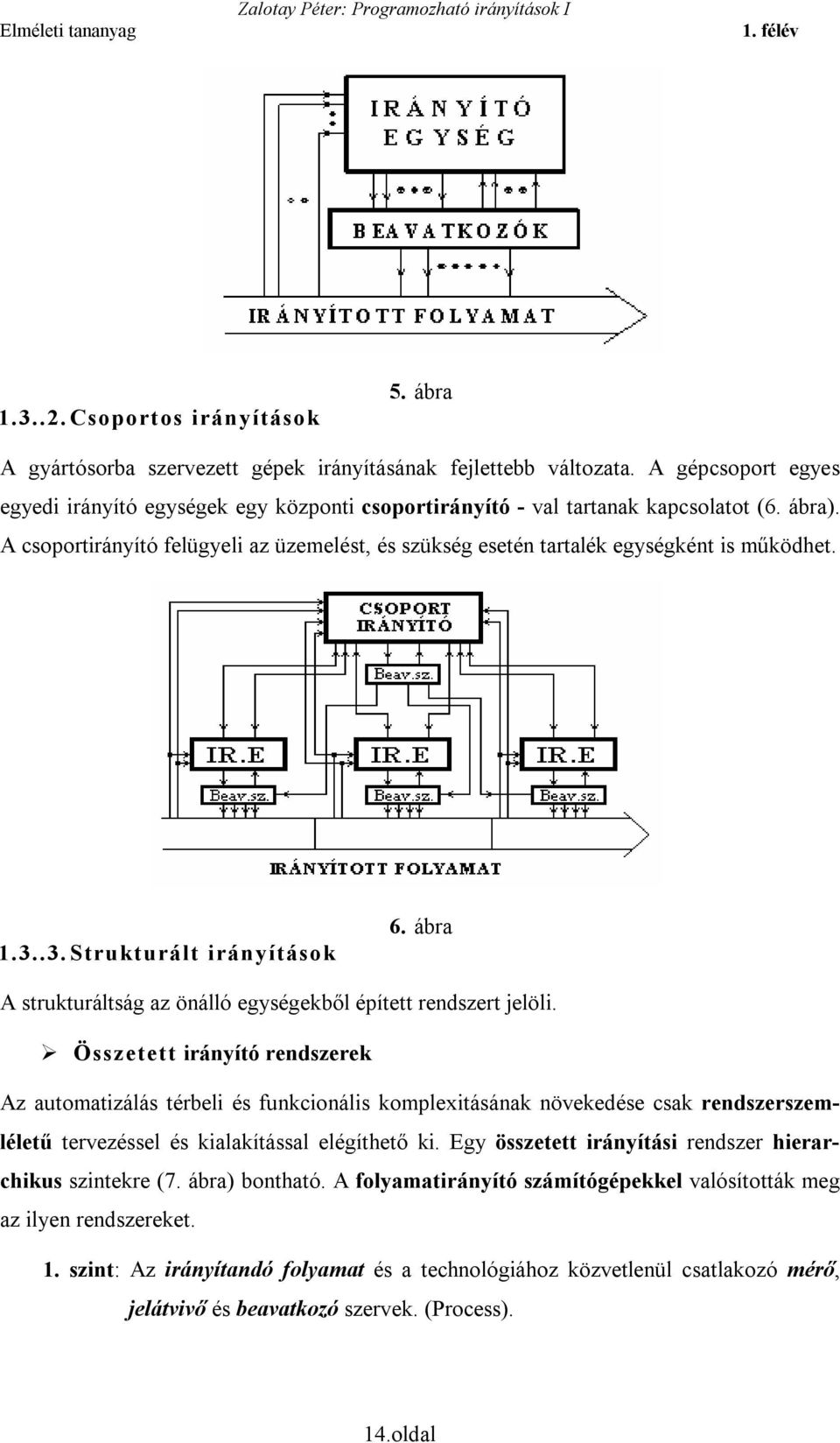 A csoportirányító felügyeli az üzemelést, és szükség esetén tartalék egységként is működhet. 1.3..3. Strukturált irányítások 6. ábra A strukturáltság az önálló egységekből épített rendszert jelöli.