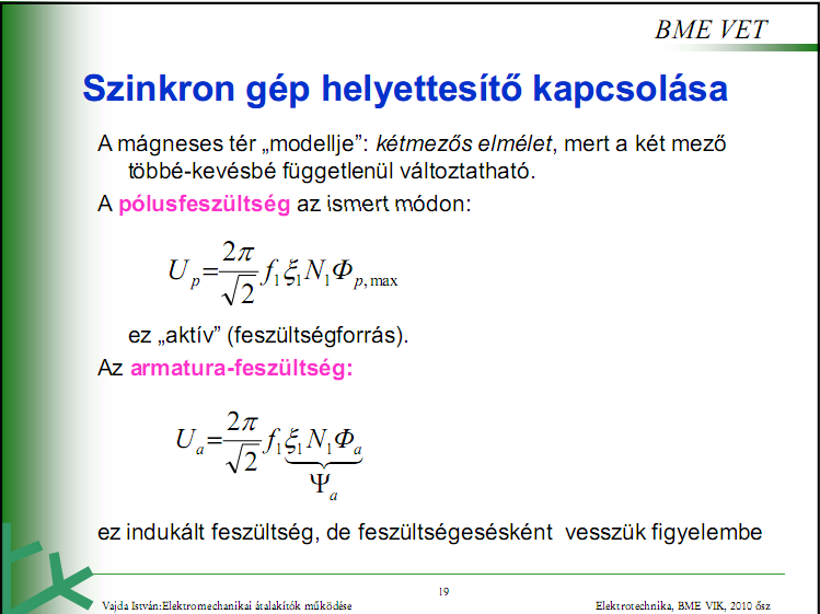 3. Hengeres forgórészű szinkron gép helyettesítő kapcsolásának