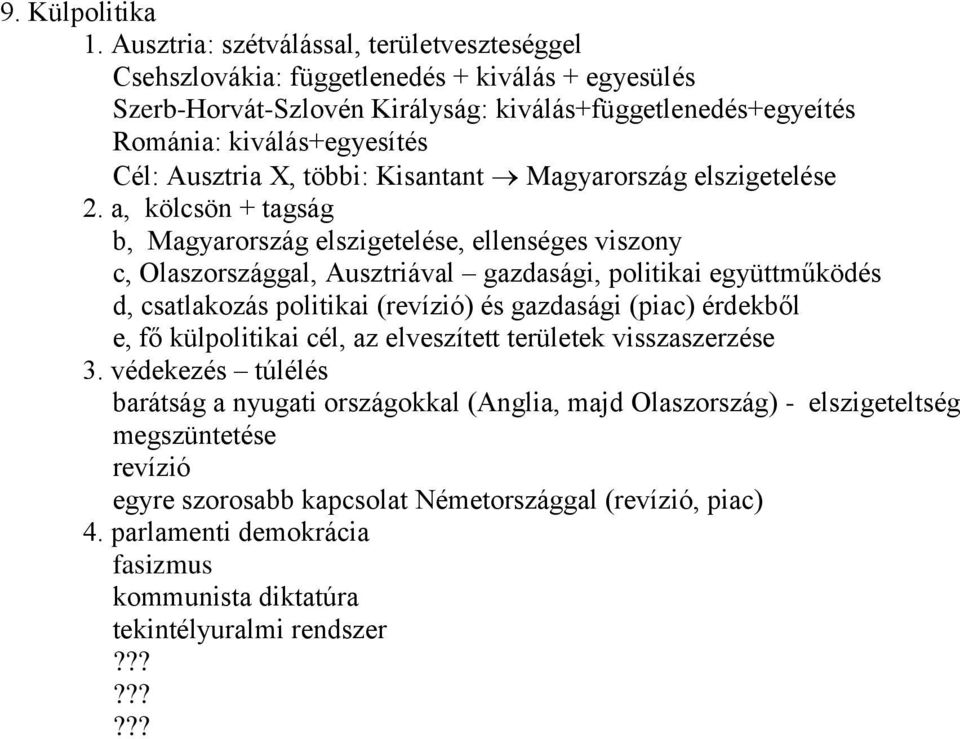 X, többi: Kisantant Magyarország elszigetelése 2.