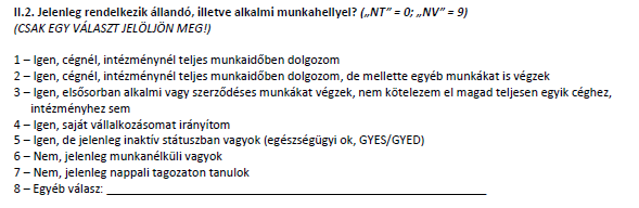 III.2.5- Mellékletek III.2. 1. melléklet: A főiskolával való kapcsolattartásra vonatkozó kérdéssor (2013) III.2. 2.