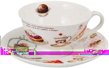 20780 PATISSERIE II Porcelán teáscsésze 150 ml és alj, ajándékcsomagolásban, rendelési