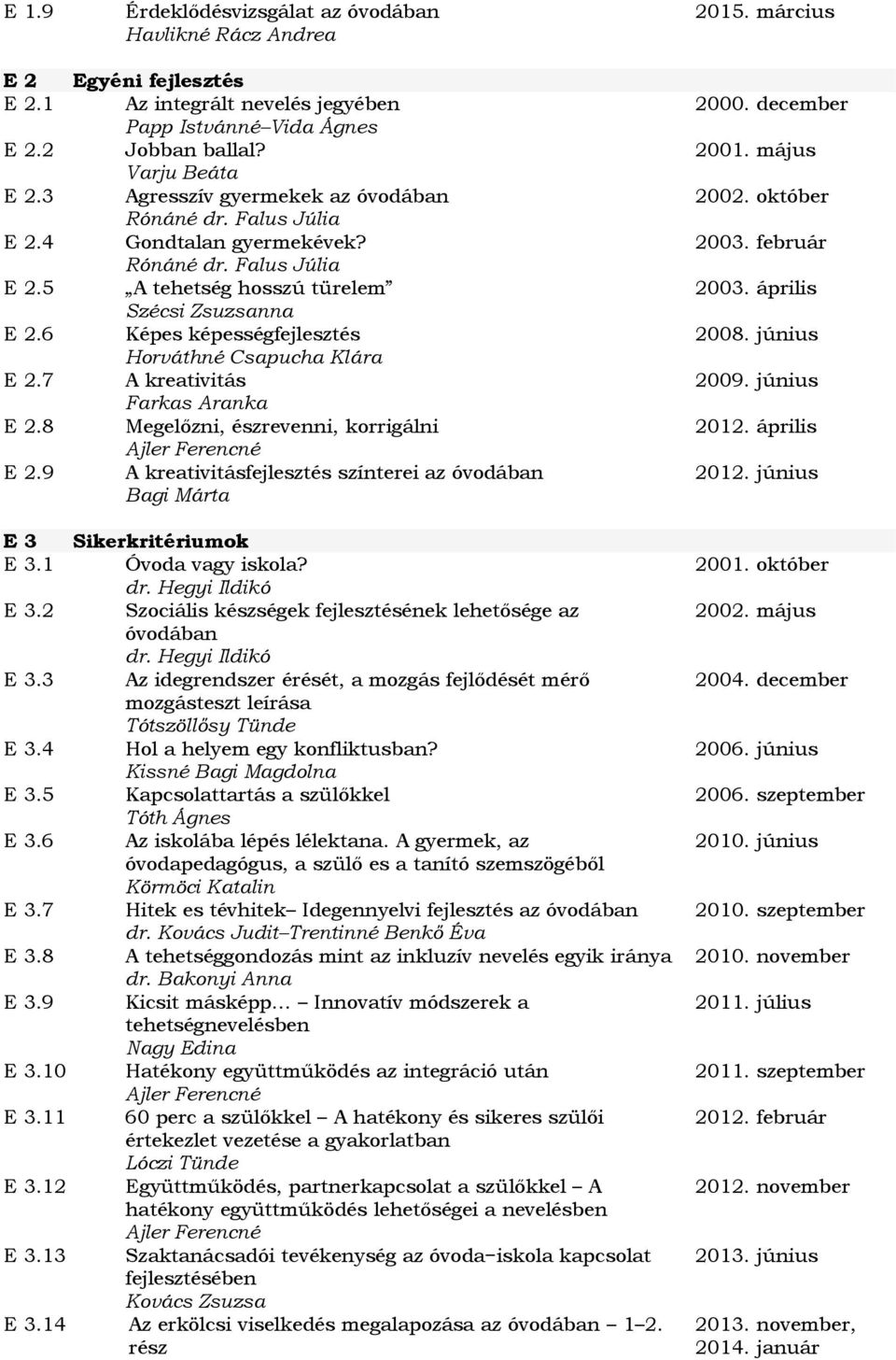 Falus Júlia Gondtalan gyermekévek? Rónáné dr.