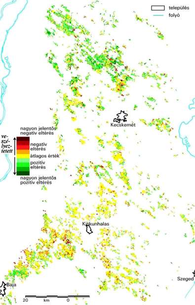 Aszályérzékenység EVI és NDVI 2000-től (MODIS 16 Day) Hőmérséklet és csapadék átlagtól való