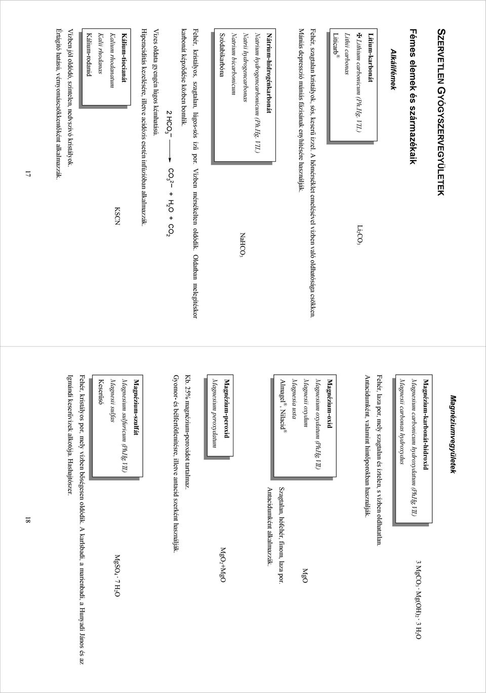 ) atrii hydrogencarbonas ac3 atrium bicarbonicum zódabikarbóna Fehér, kristályos, szagtalan, lúgos-sós ízű por. Vízben mérsékelten oldódik. ldatban melegítéskor karbonát képződése közben bomlik.