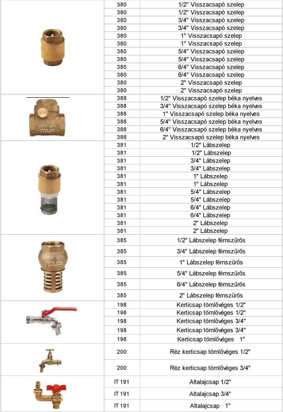 szelep 1/2" Visszacsapó szelep béka nyelves 3/4" Visszacsapó szelep béka nyelves 1" Visszacsapó szelep béka nyelves 5/4" Visszacsapó szelep béka nyelves 6/4" Visszacsapó szelep béka nyelves 2"