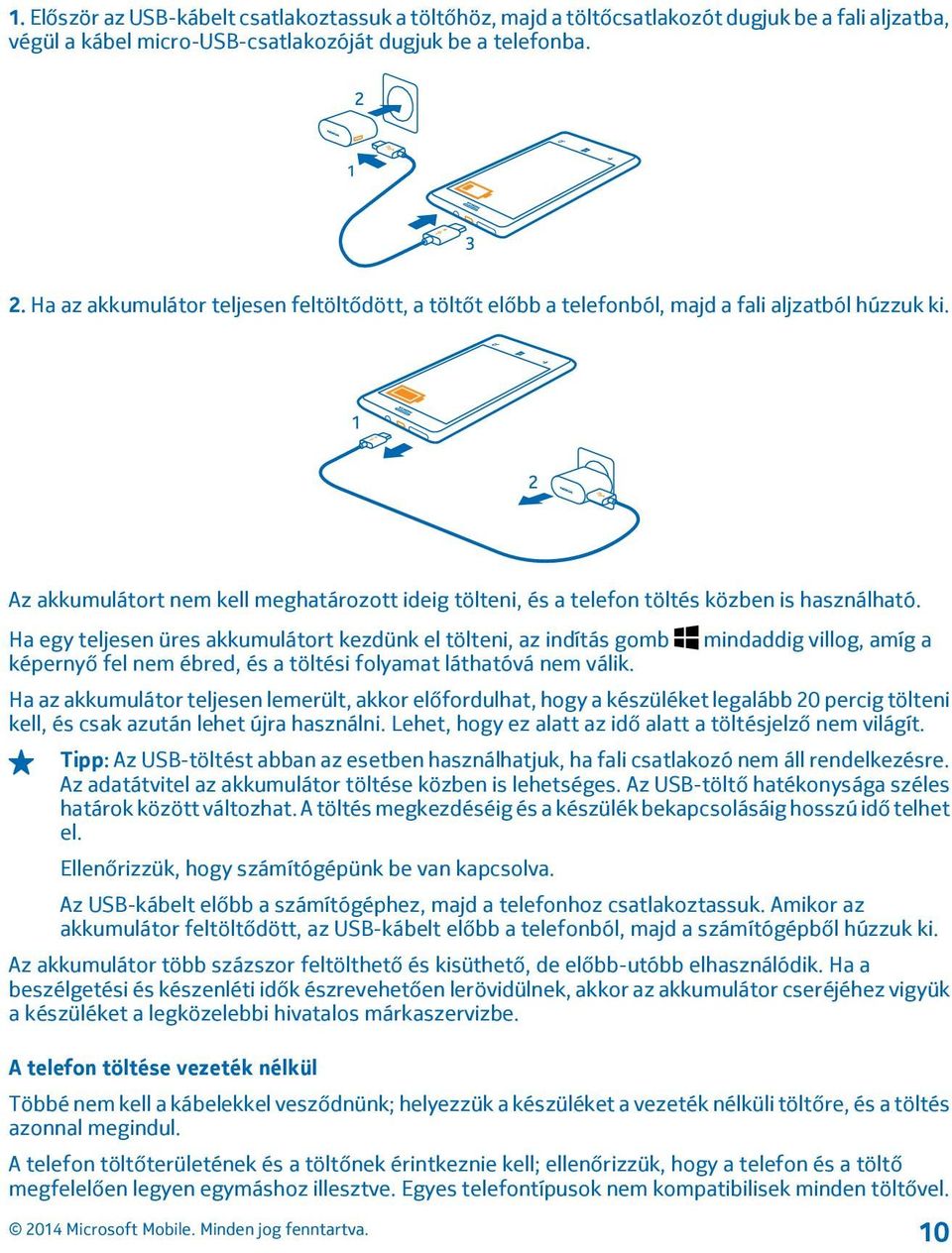 Ha egy teljesen üres akkumulátort kezdünk el tölteni, az indítás gomb képernyő fel nem ébred, és a töltési folyamat láthatóvá nem válik.