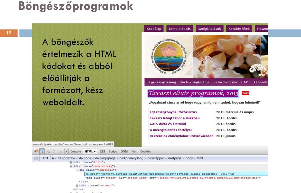 HTML kódokat és abból