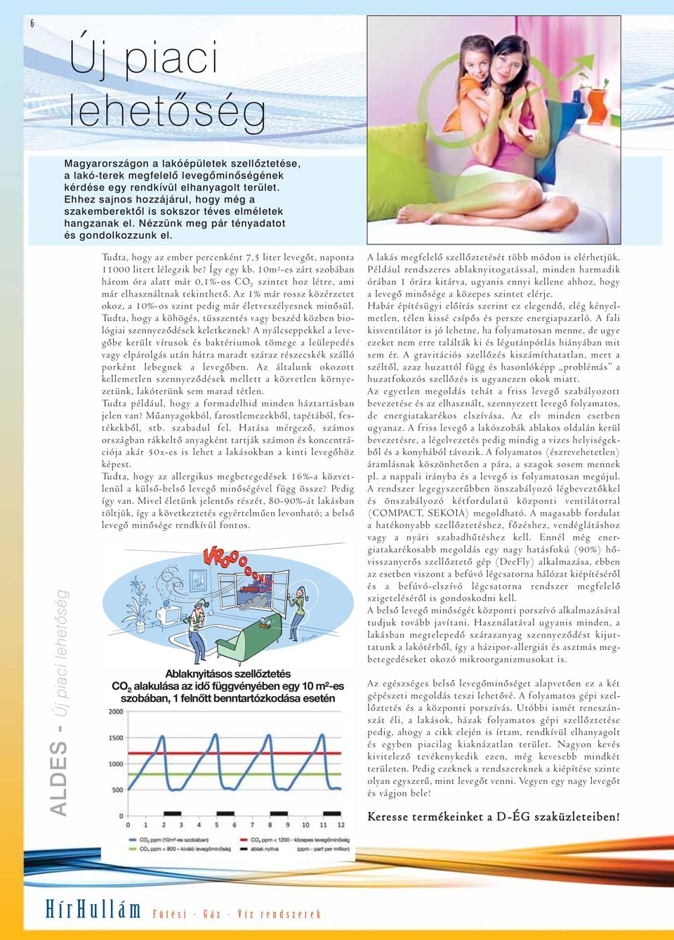 ALDES - Új piaci lehetõség Tudta, hogy az ember percenként 7,5 liter levegõt, naponta 11000 litert lélegzik be? Így egy kb.
