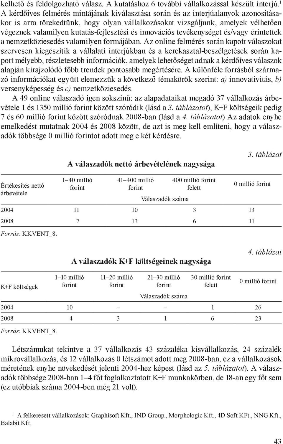 kutatás-fejlesztési és innovációs tevékenységet és/vagy érintettek a nemzetköziesedés valamilyen formájában.