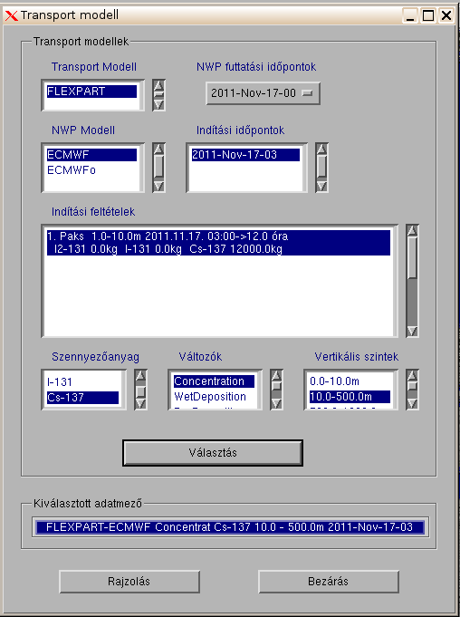 FLEXPART futtatatása az OMSZ-nál Interaktív futtatás A felhasználó módosíthatja a beállításokat Automatikus futtatás