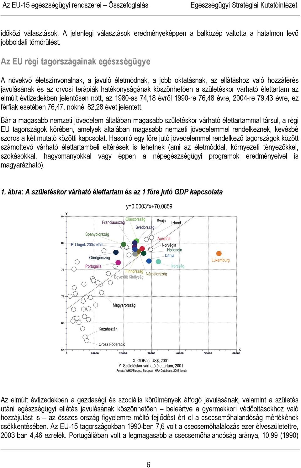 a születéskor várható élettartam az elmúlt évtizedekben jelentősen nőtt, az 1980-as 74,18 évről 1990-re 76,48 évre, 2004-re 79,43 évre, ez férfiak esetében 76,47, nőknél 82,28 évet jelentett.