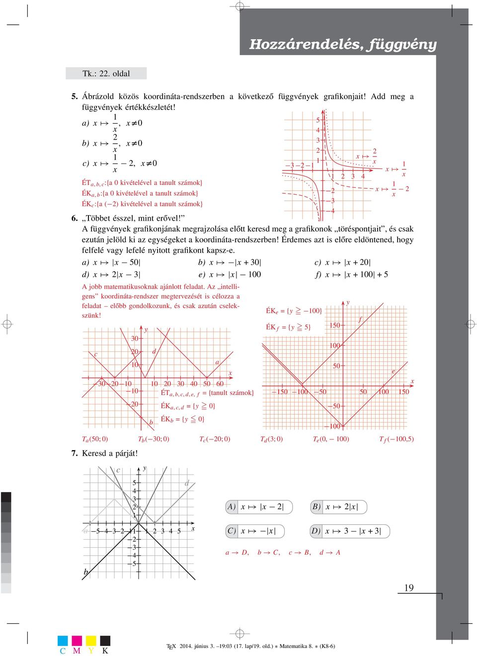 4 A függvének grafikonjának megrajzolása előtt keresd meg a grafikonok töréspontjait, és csak ezután jelöld ki az egségeket a koordináta-rendszerben!