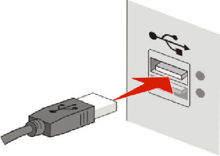 Ellenőrizze, hogy az USB kábel megfelelően van-e csatlakoztatva. 1 Csatlakoztassa a nagy, téglalap alakú csatlakozót a számítógép valamelyik USB-portjához.