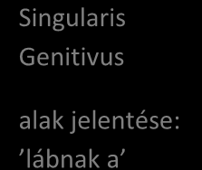 3.2 A BIRTOKOS ESET / GENITIVUS ALAKJA ÉS HASZNÁLATA A latin birtokos eset, amely a főnév szótári alakjának második részével egyezik meg, több jelentéssel is bír.