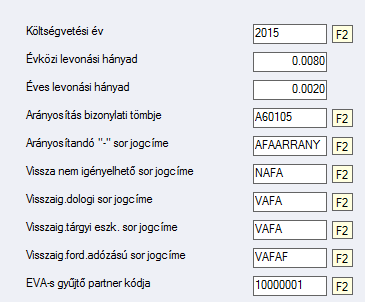 Hatására az arányosítási paraméterek navigációs felülete jelenik meg, ahol a (módosítás), vagy