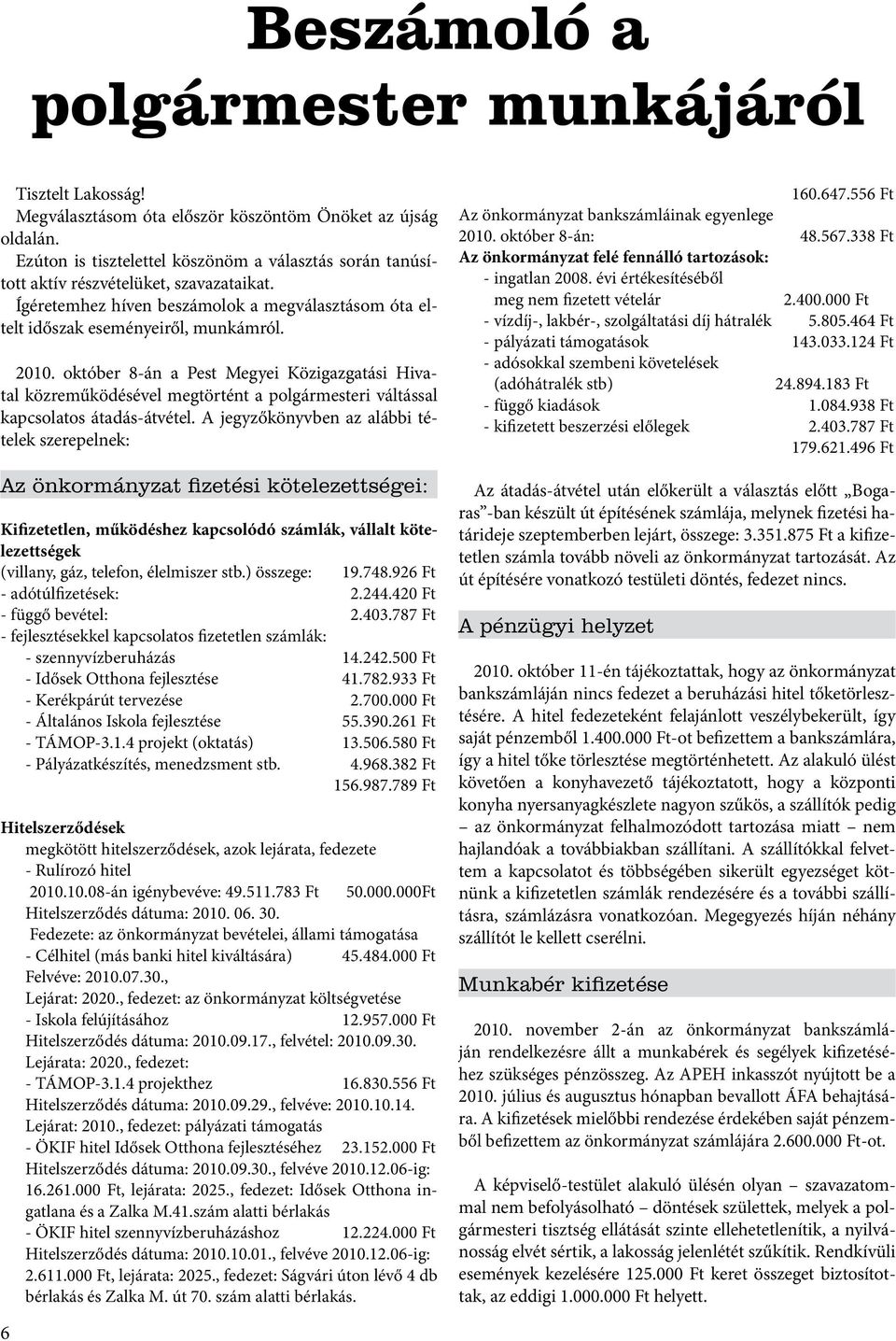 október 8-án a Pest Megyei Közigazgatási Hivatal közreműködésével megtörtént a polgármesteri váltással kapcsolatos átadás-átvétel.