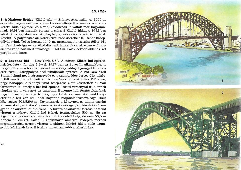 1924-ben kezdték építeni a sidneyi Kikötő hidat, s 1932-ben adták át a forgalomnak. A világ legnagyobb rácsos acél ívhídjának készült.