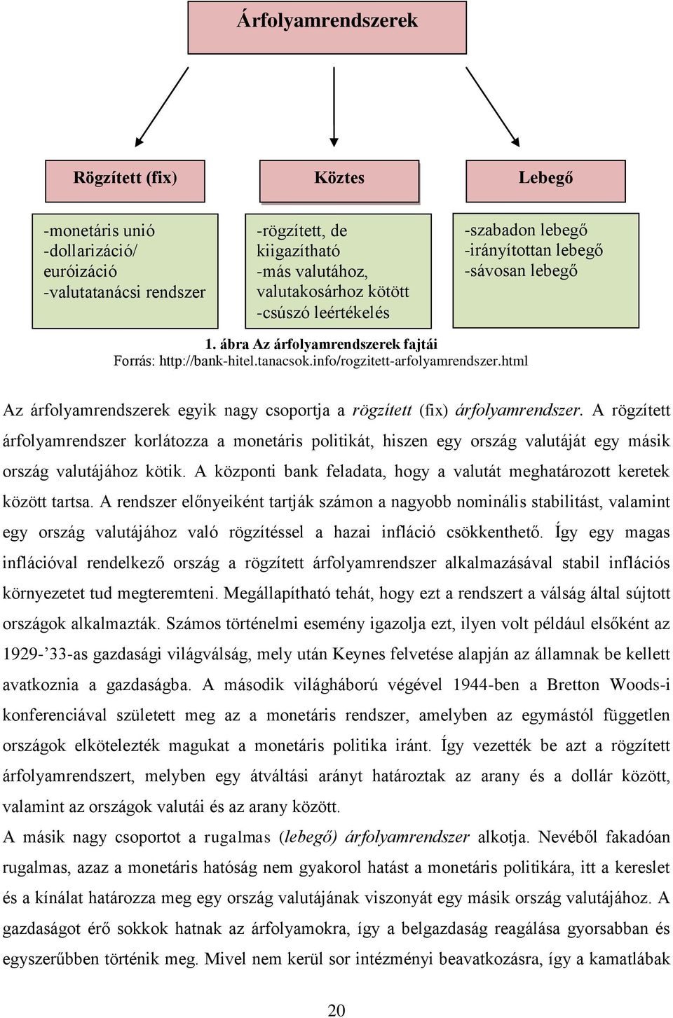 html Az árfolyamrendszerek egyik nagy csoportja a rögzített (fix) árfolyamrendszer.