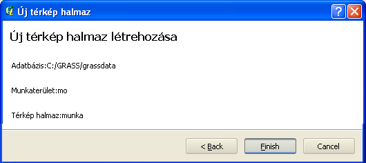 Töltsük be az mo.zip állománnyal letöltött ESRI Shape rétegeket a GRASS munkaterületünk térkép halmazába. Erre azért van szükség, mert a GRASS csak a saját adatformátumával dolgozik.