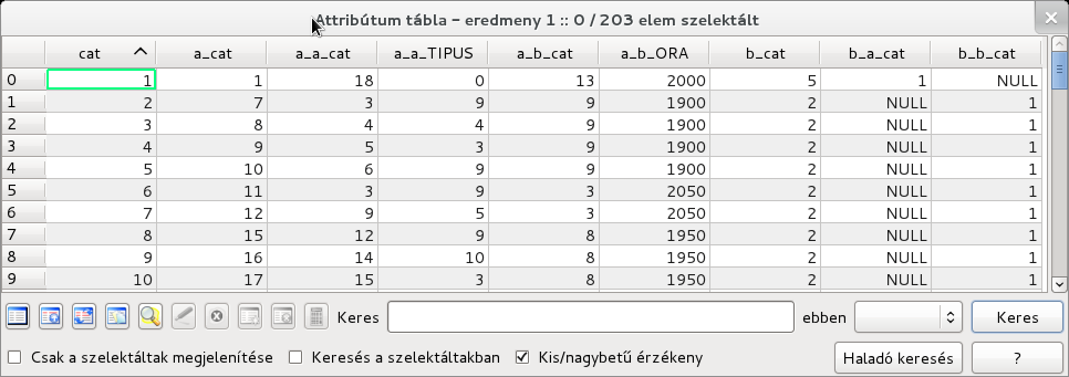 A feltételeknek megfelelő rész kiemelése az eredmeny rétegből a jo rétegbe, Modul fa Vektor -> elemek kivétele a vektorból -> Elemek szelektálása