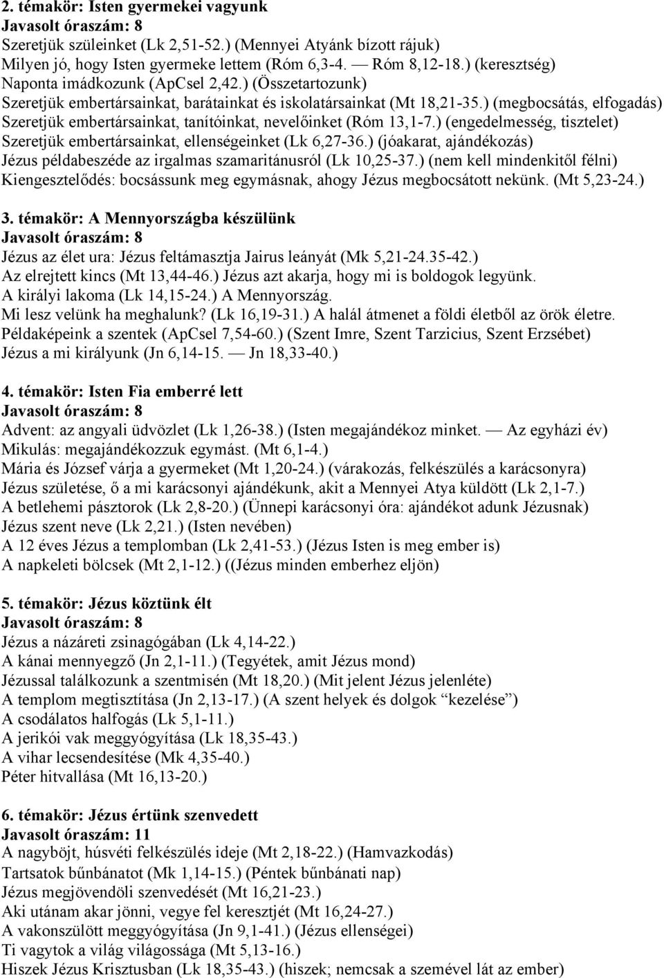 ) (megbocsátás, elfogadás) Szeretjük embertársainkat, tanítóinkat, nevelőinket (Róm 13,1-7.) (engedelmesség, tisztelet) Szeretjük embertársainkat, ellenségeinket (Lk 6,27-36.