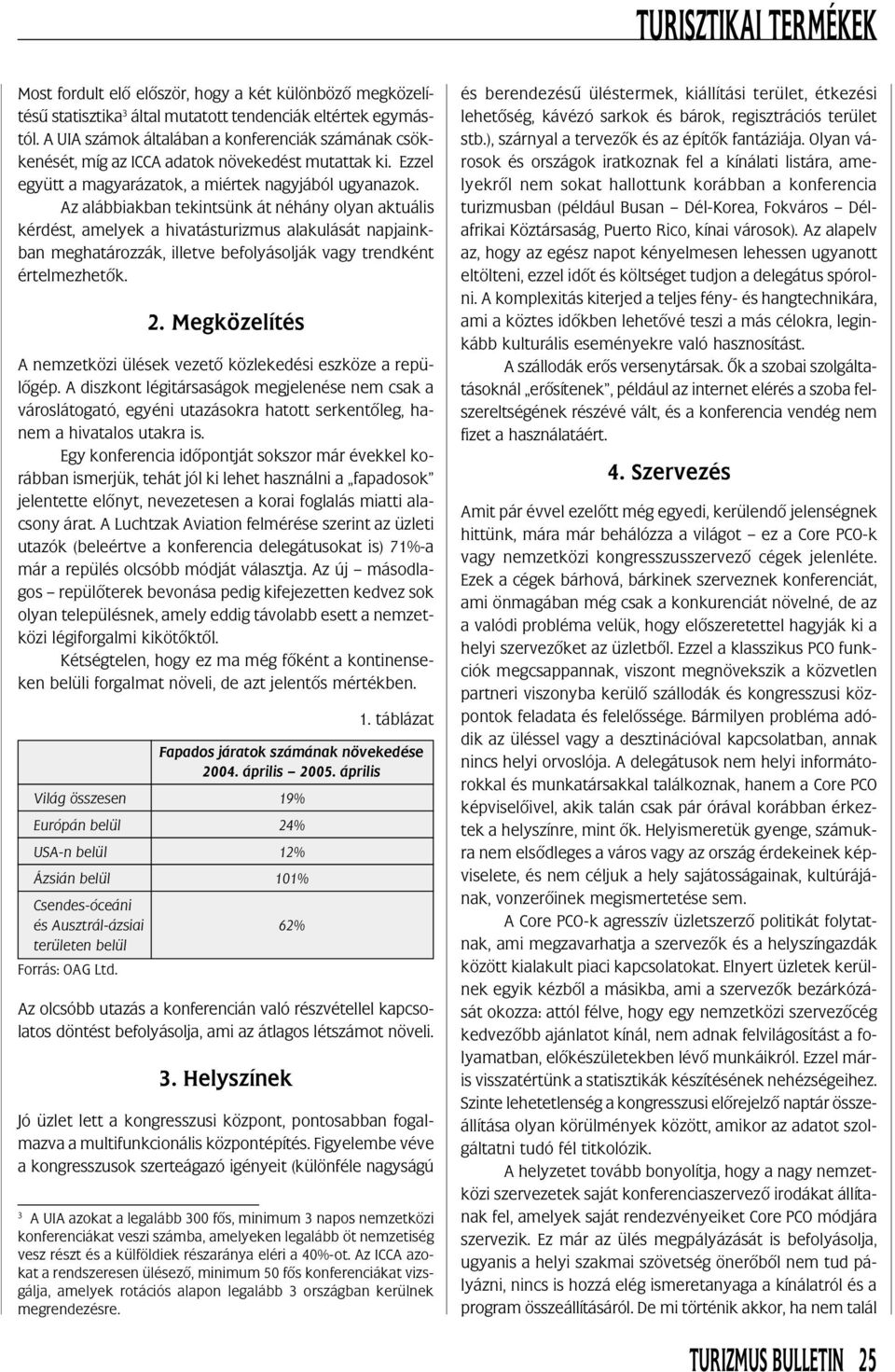 Az alábbiakban tekintsünk át néhány olyan aktuális kérdést, amelyek a hivatásturizmus alakulását napjainkban meghatározzák, illetve befolyásolják vagy trendként értelmezhetõk.