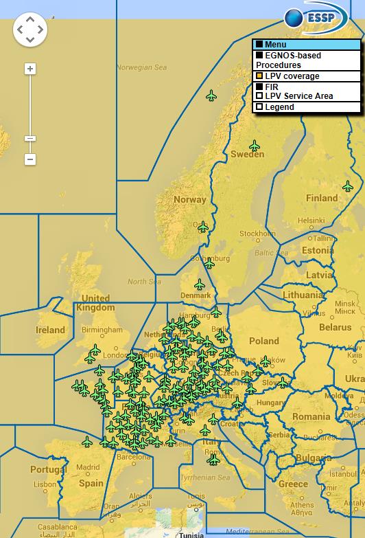 Akt. rendelkezésre állás 2015. márc.11. DISCLAIMER: This map depicts the instantaneous LPV availability (Horizontal Alert Limit < 40m and Vertical Alert Limit< 50m) computed every 15 minutes.