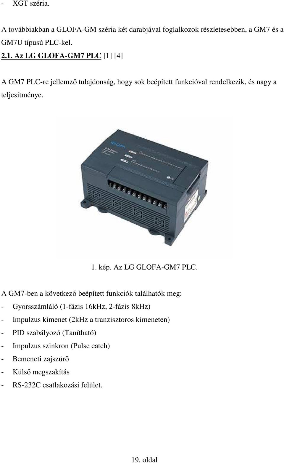 Az LG GLOFA-GM7 PLC.