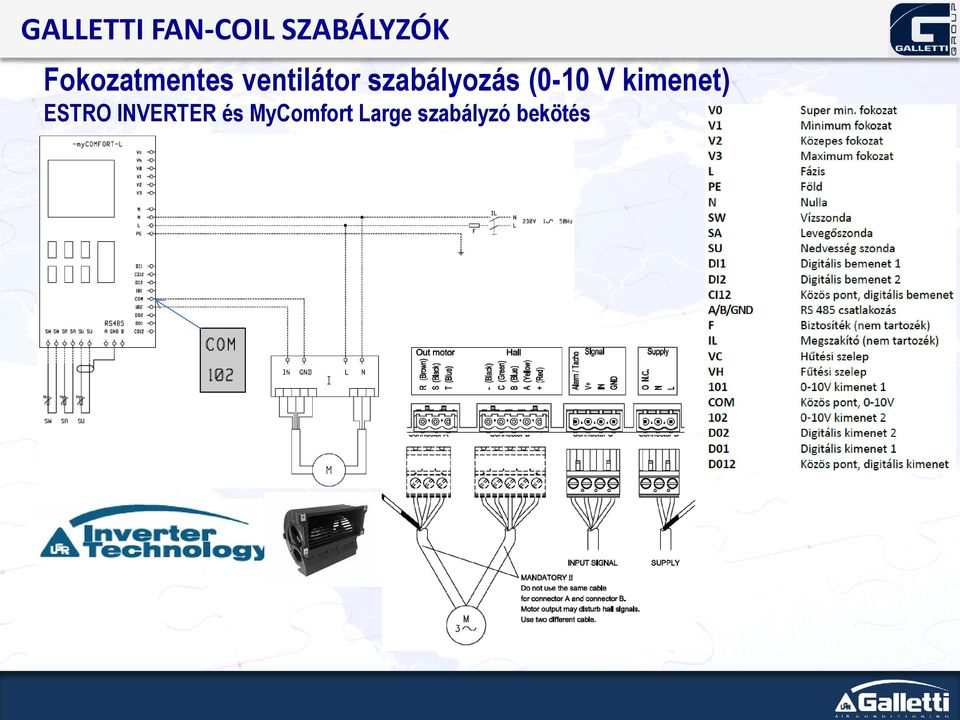 szabályozás (0-10 V kimenet)