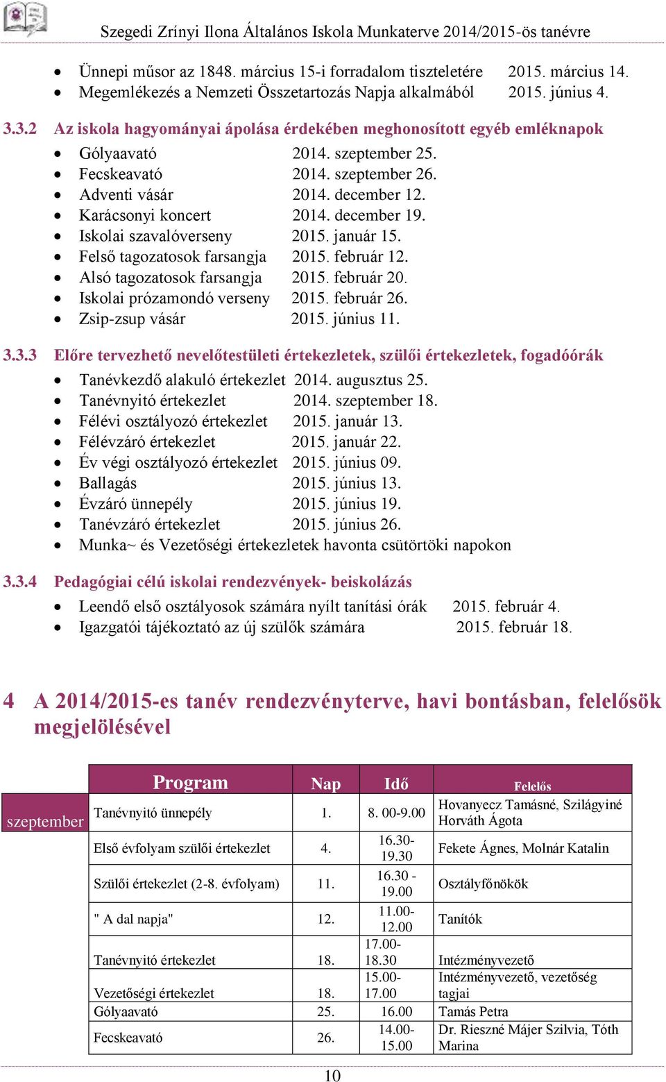 december 19. Iskolai szavalóverseny 2015. január 15. Felső tagozatosok farsangja 2015. február 12. Alsó tagozatosok farsangja 2015. február 20. Iskolai prózamondó verseny 2015. február 26.