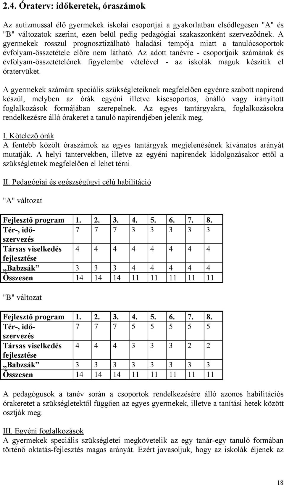 Az adott tanévre - csoportjaik számának és évfolyam-összetételének figyelembe vételével - az iskolák maguk készítik el óratervüket.