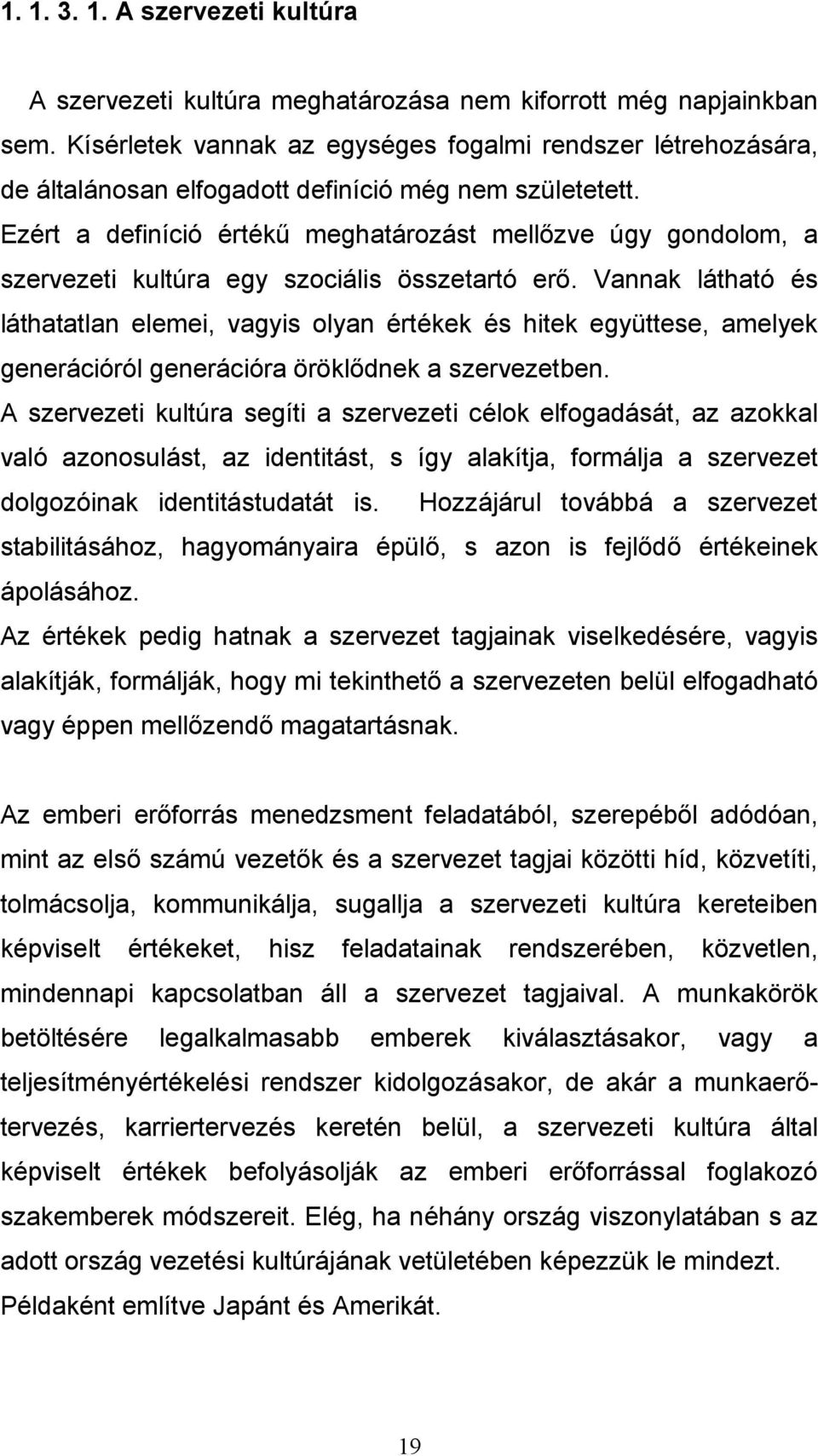 Ezért a definíció értékű meghatározást mellőzve úgy gondolom, a szervezeti kultúra egy szociális összetartó erő.