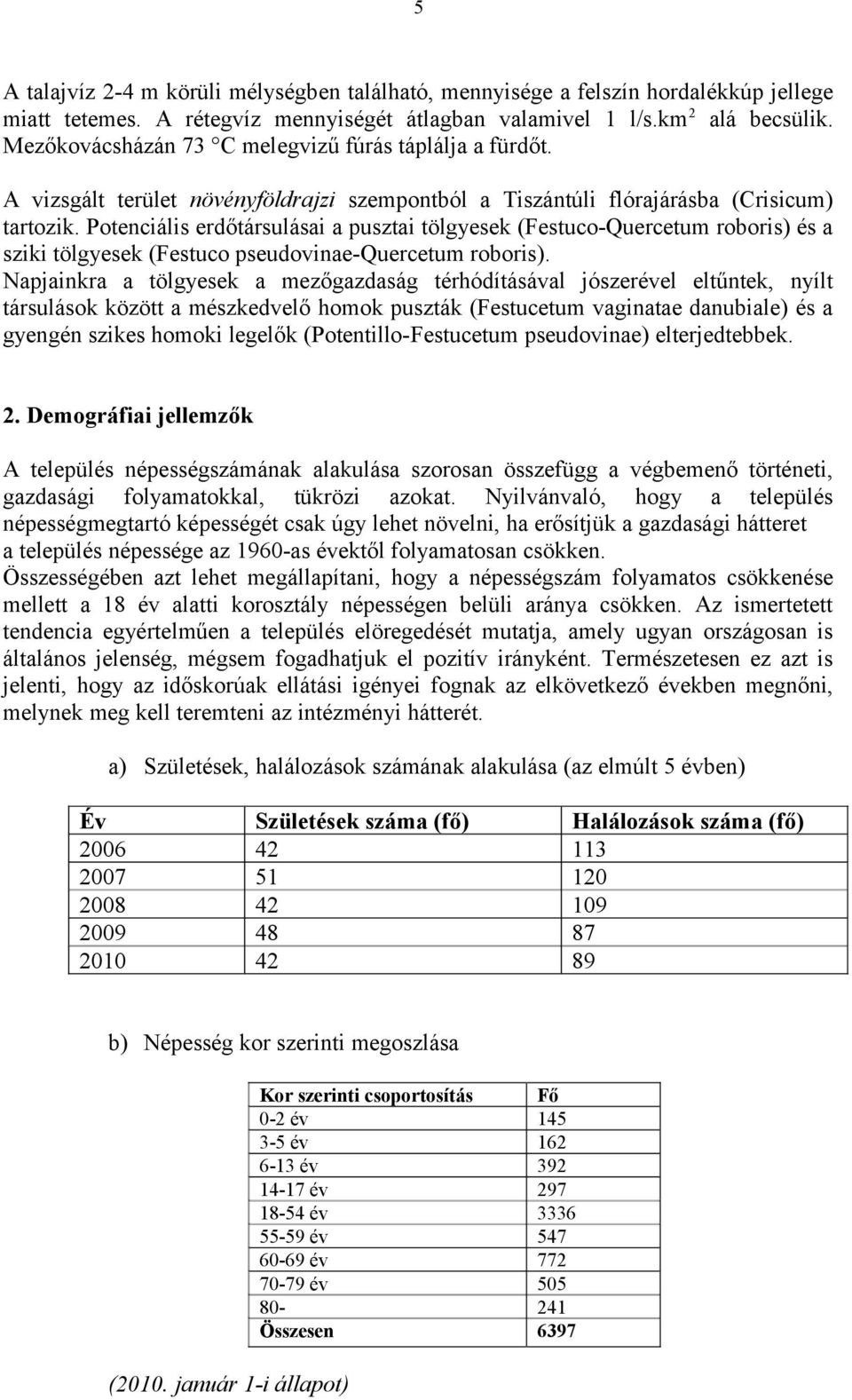 Potenciális erdőtársulásai a pusztai tölgyesek (Festuco-Quercetum roboris) és a sziki tölgyesek (Festuco pseudovinae-quercetum roboris).