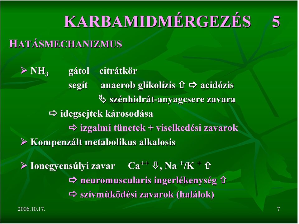 t + viselkedési si zavarok Kompenzált metabolikus alkalosis Ionegyensúlyi zavar Ca ++,, Na