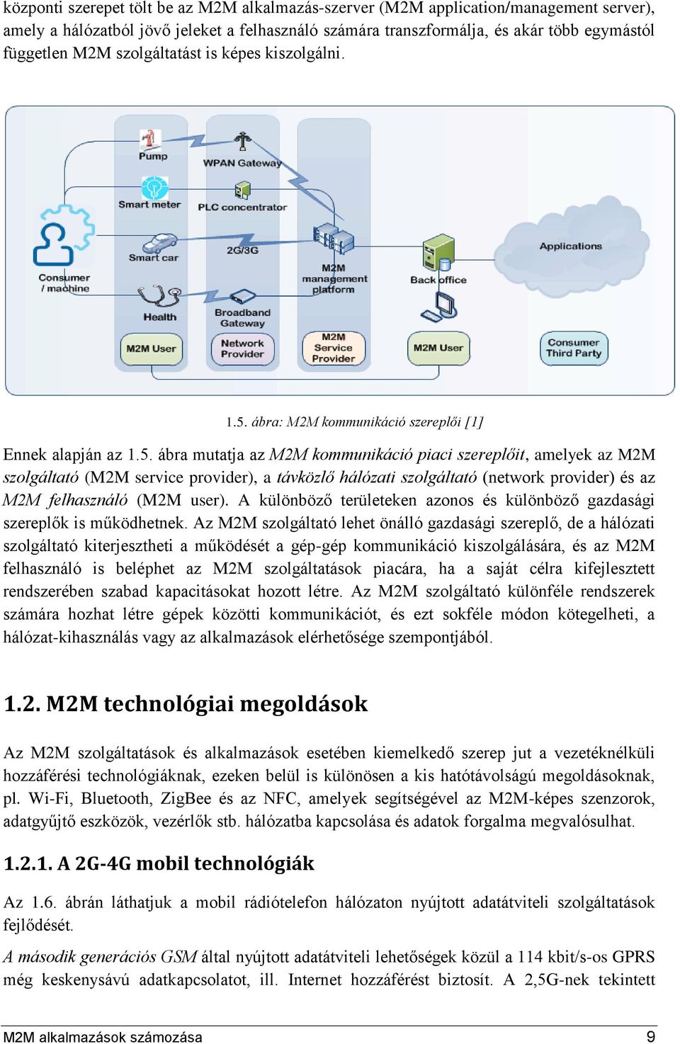 ábra: M2M kommunikáció szereplői [1] Ennek alapján az 1.5.