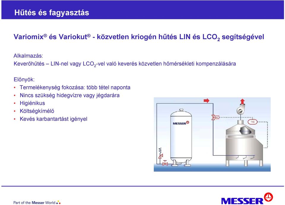 hőmérsékleti kompenzálására Előnyök: Termelékenység fokozása: több tétel