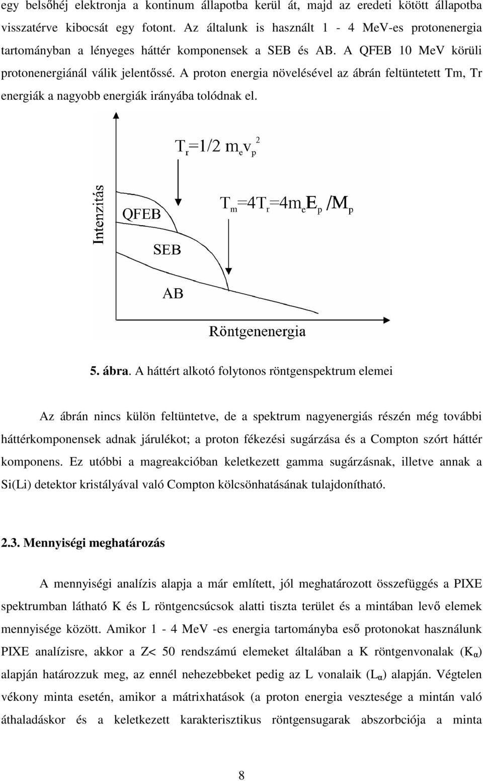 A proton energia növelésével az ábrán feltüntetett Tm, Tr energiák a nagyobb energiák irányába tolódnak el. 5. ábra.