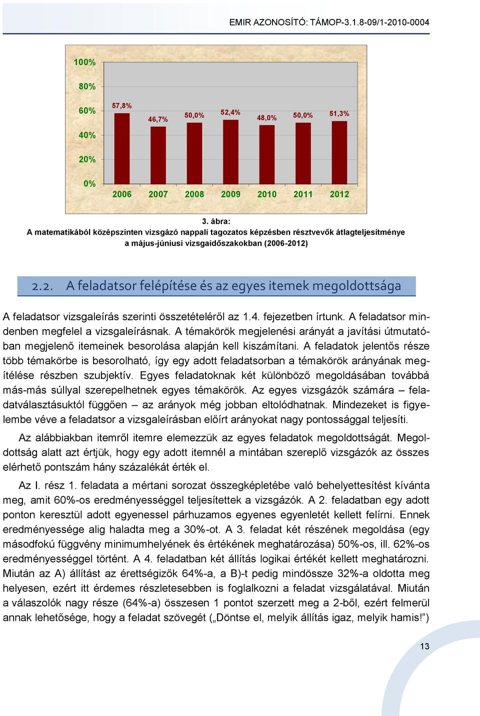 06-2012) 2.2. A feladatsor felépítése és az egyes itemek megoldottsága A feladatsor vizsgaleírás szerinti összetételéről az 1.4. fejezetben írtunk. A feladatsor mindenben megfelel a vizsgaleírásnak.