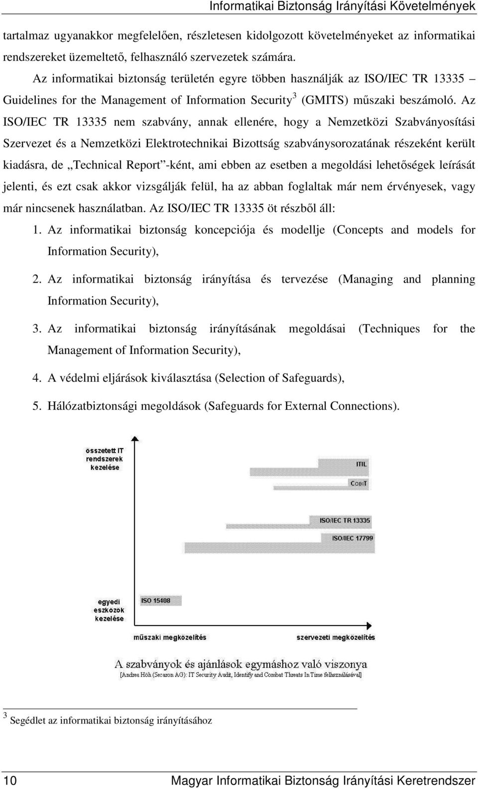 Az ISO/IEC TR 13335 nem szabvány, annak ellenére, hogy a Nemzetközi Szabványosítási Szervezet és a Nemzetközi Elektrotechnikai Bizottság szabványsorozatának részeként került kiadásra, de Technical