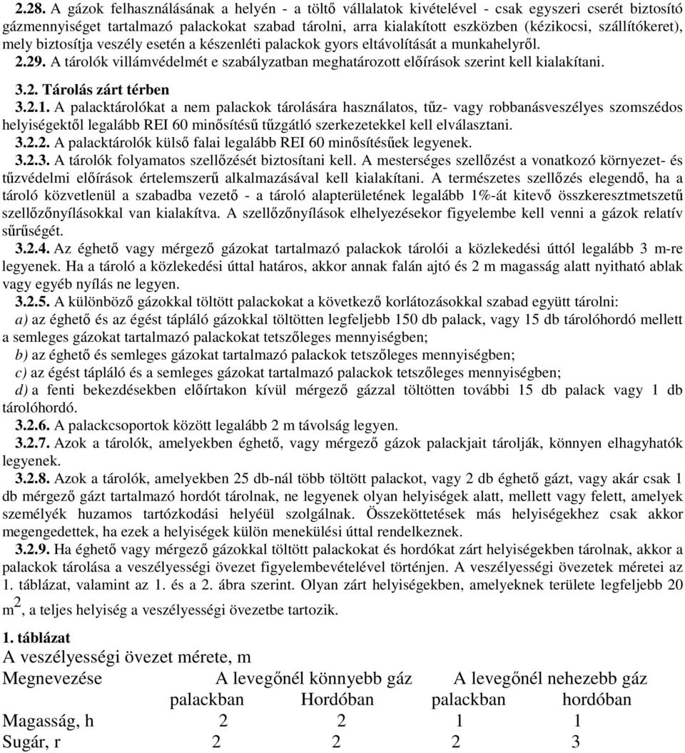 A tárolók villámvédelmét e szabályzatban meghatározott elıírások szerint kell kialakítani. 3.2. Tárolás zárt térben 3.2.1.