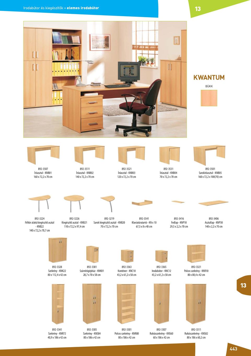 asztal - KNB0 70 x 7, x 70 cm 89-354 Klaviatúratartó - KN x 0 67,5 x 8 x 40 cm 89-346 Fedlap - KNP0 9,5 x, x 70 cm 89-3406 Asztallap - KNP30 40 x, x 70 cm 89-338 Szekrény - KNK 80 x,4 x 4 cm 89-338