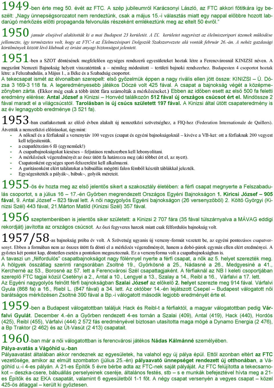 1950 január elsejével alakították ki a mai Budapest 23 kerületét. A IX.