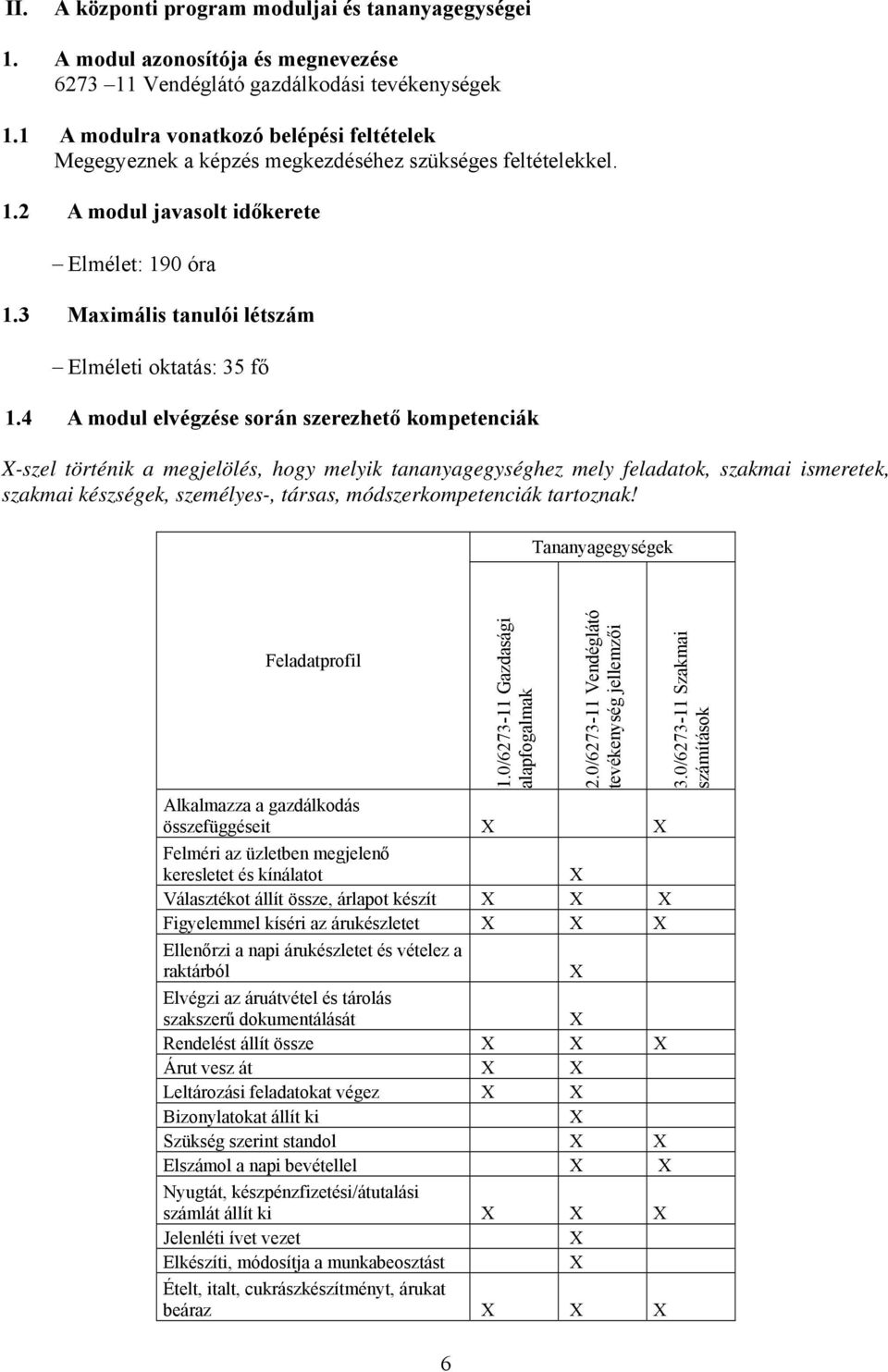 3 Maximális tanulói létszám Elméleti oktatás: 35 fő 1.