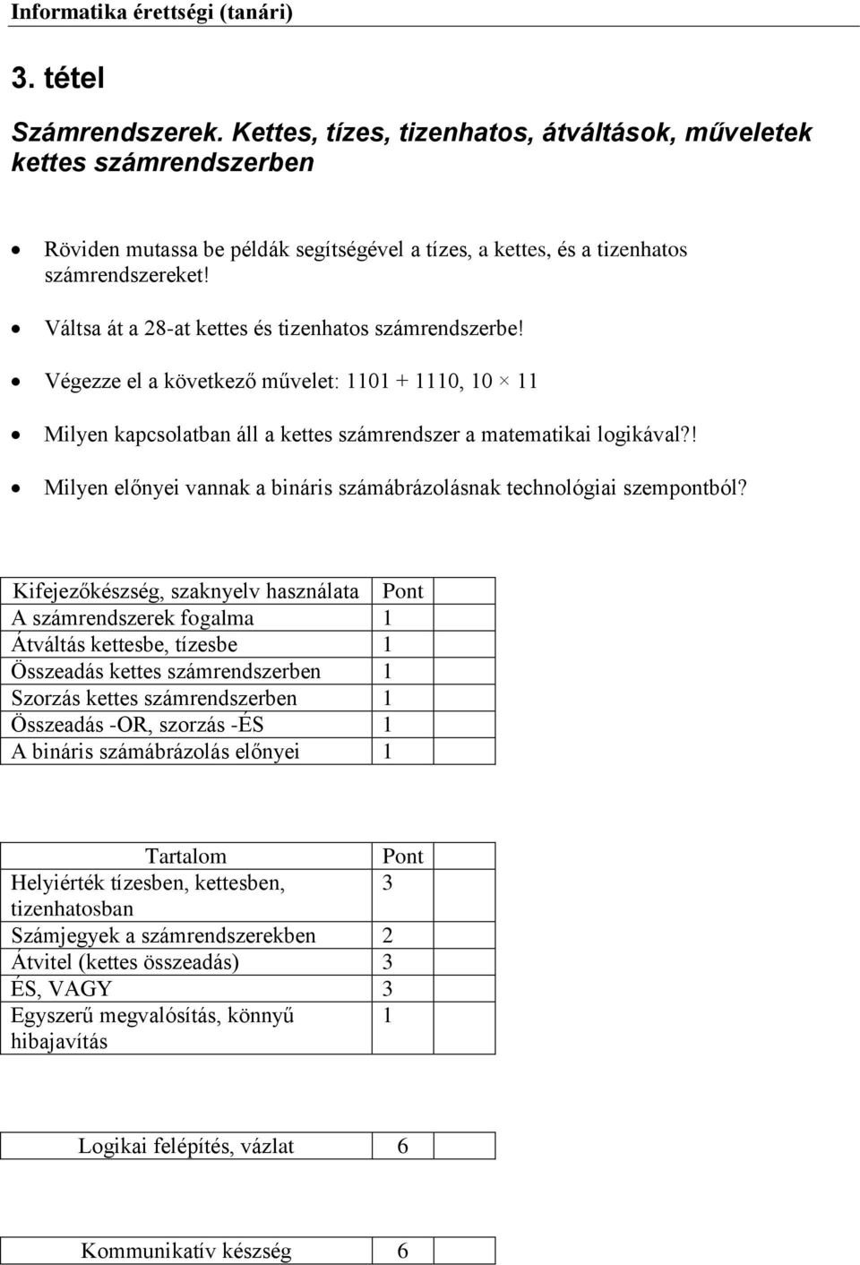 ! Milyen előnyei vannak a bináris számábrázolásnak technológiai szempontból?