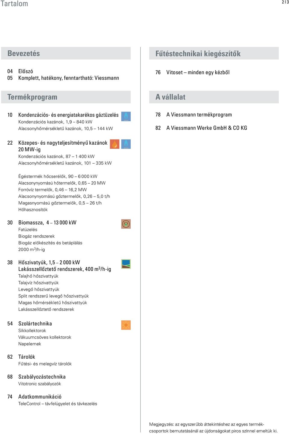 Kondenzációs kazánok, 87 1 400 kw Alacsonyhőmérsékletű kazánok, 101 335 kw Égéstermék hőcserélők, 90 6 000 kw Alacsonynyomású hőtermelők, 0,65 20 MW Forróvíz termelők, 0,46 16,2 MW Alacsonynyomású