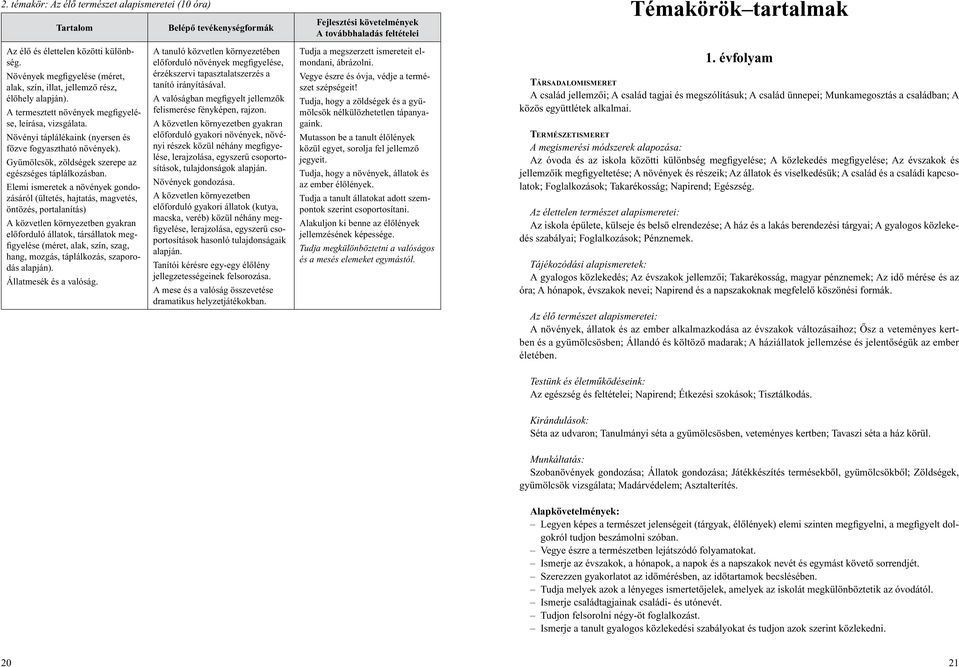 Növényi táplálékaink (nyersen és fôzve fogyasztható növények). Gyümölcsök, zöldségek szerepe az egészséges táplálkozásban.